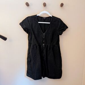 Madewell Charcoal Linen Button-Down Dress